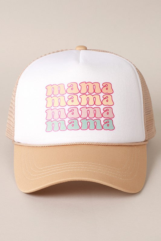 MAMA Print Puffy Trucker Hat | Catfish & Tater Boutique