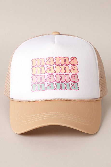 MAMA Print Puffy Trucker Hat