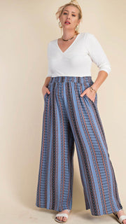 + Boho Stripe Wide Leg Pants