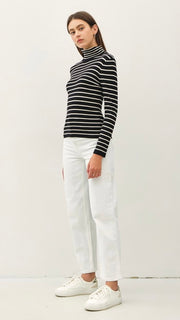 Classic Stripe Turtleneck Sweater