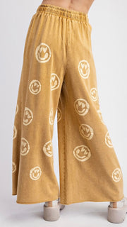 Smiley Wide Leg French Terry Pants