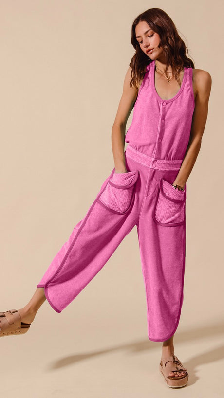 Mineral French Terry Patch Pkt Jumpsuit