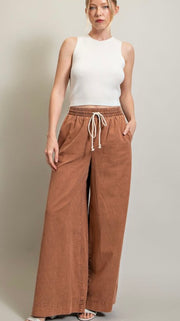 Mineral Wash Wide Leg Pants