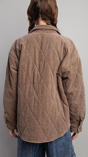 Diamond Quilted Cordaroy Jacket