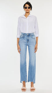 High Rise St Leg Notch Hem Jean