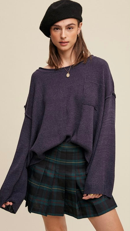 Wide Roll Neck Slouch Sweater