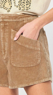 Washed Corduroy Slant Pocket Shorts