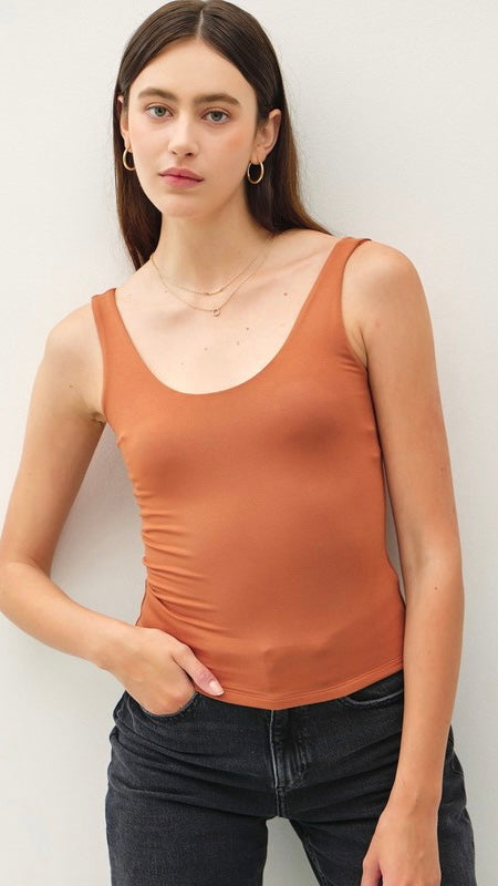 Double Knit Double Scoop Tank Top 10/24