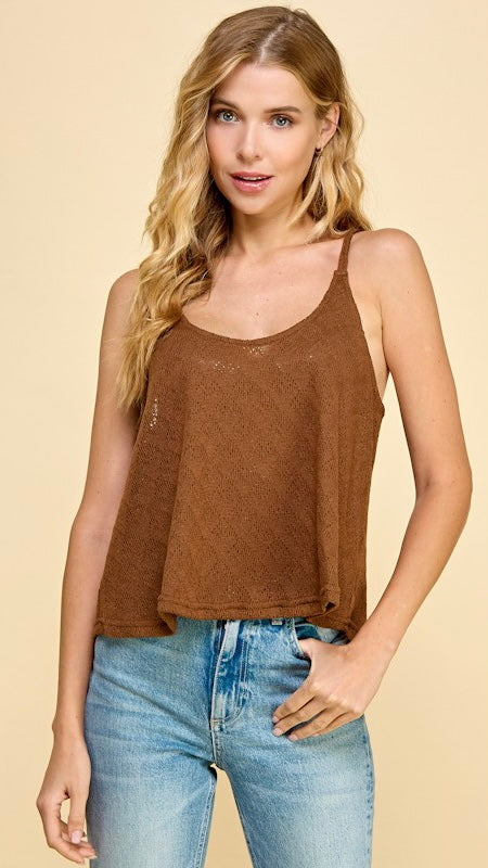 Crochet Knit Cami Tank Top