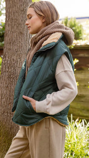 Fleece Lined Quilted Zipper Vest