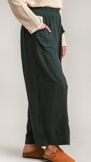 Wide Leg Fray Patch Pocket Pants