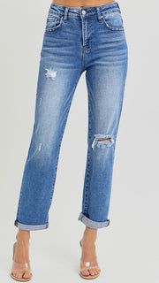 High Rise Ankle Length Girlfriend Jean