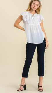 Smocked Bib Flutter Slv Top