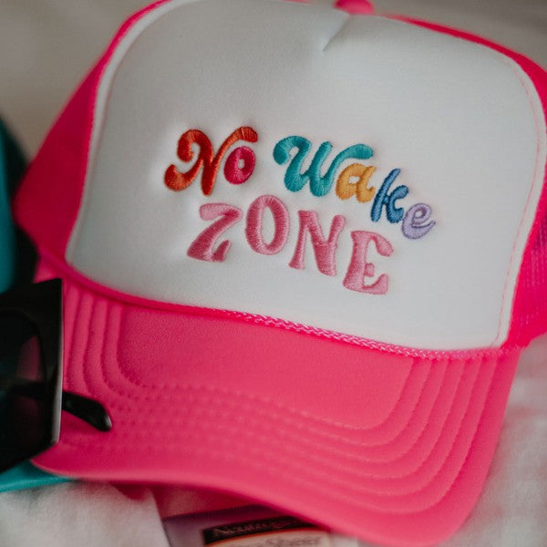 No Wake Zone Puffy Trucker Hat