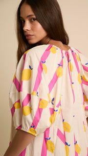 Lemon Stripes Romper w/Pockets