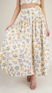 Floral Cotton Gauze Maxi Skirt