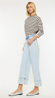 High Rise Crop Wide Leg Jeans