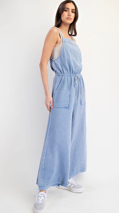 Cotton Gauze Wide Leg Jumpsuit