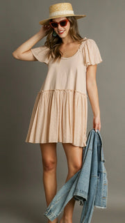 Eyelet Accent Babydoll Dress