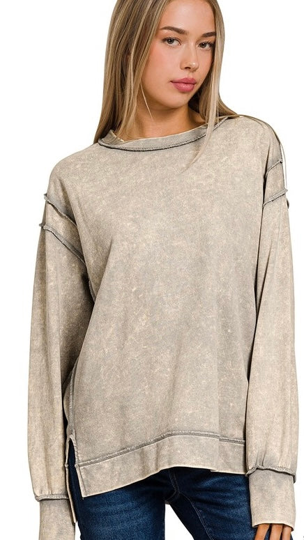 Seamed Mineral Long Sweatshirt