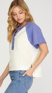 French Terry Knit Raglan Top