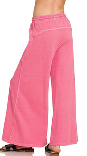 Enzyme Wash French Terry Wide Leg Pants 2