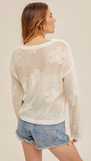 Flower Power Open Weave Sweater