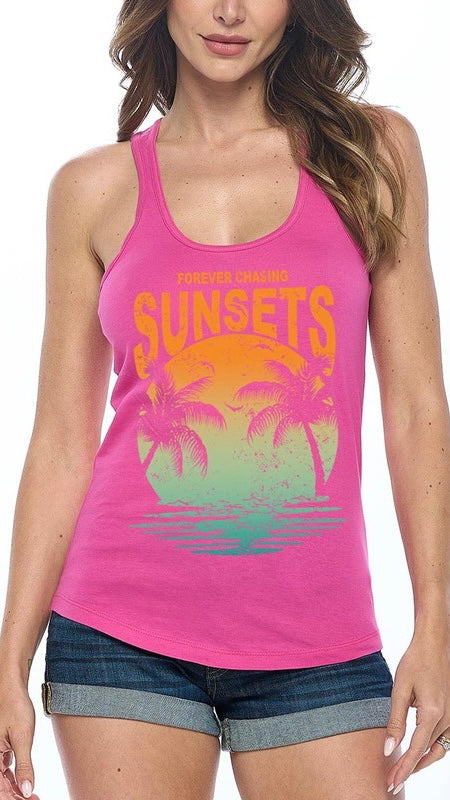 Racer Back Chasing Sunsets Tank Top