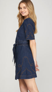 Western Stitch Stretch Denim Dress