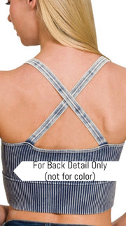 Washed X-Back Tank w/Pads