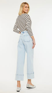 High Rise Crop Wide Leg Jeans