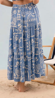 Boho Summer Tiered Midi Skirt
