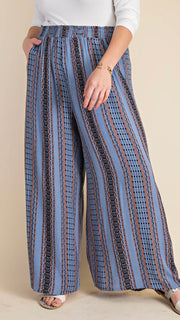 + Boho Stripe Wide Leg Pants