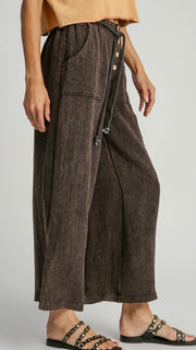 Mineral Wash Button + Cord Waist Pants