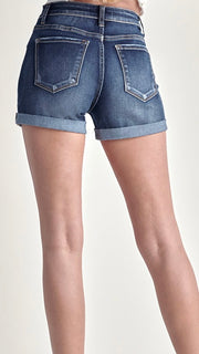 High Rise Patch Pkt Button Fly Shorts