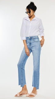 High Rise St Leg Notch Hem Jean