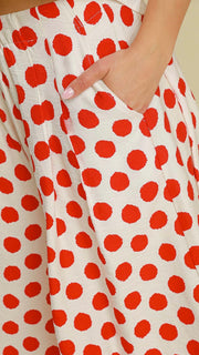 Polka Dot Wide Leg Pants w/Pockets