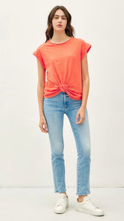 Knotted Front Cap Sleeve Top