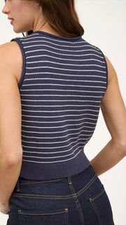 Coconut Button Stripe Sweater Vest