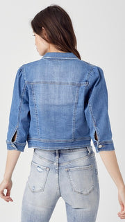 3/4 Sleeve Stretch Denim Jacket