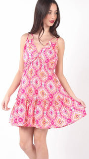 Diamond Print Double Strap Dress