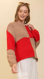 Chunky Knit Color Block Sweater