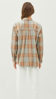 Lt Wt Plaid Flannel L/S Top