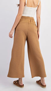 Quilted Knit Wide Leg Pants