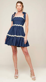 Polka Dot Ric Rac Trim Dress