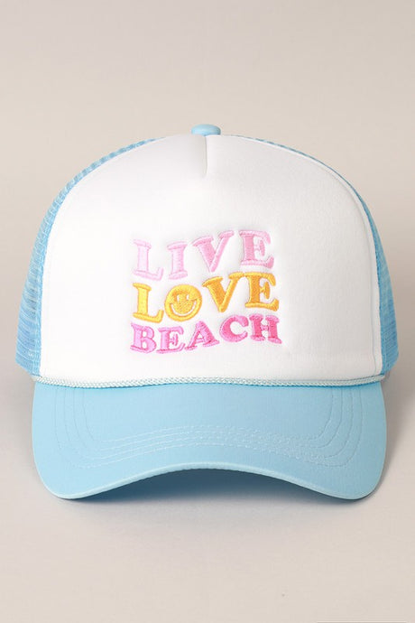 Live Love Beach Emb Puffy Trucker Hat
