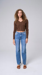 High Rise Wide St Leg Stretch Jean