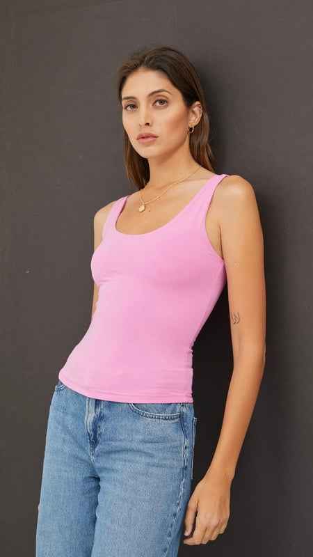 Scoop Neck Double Layer Tank Top 2/24