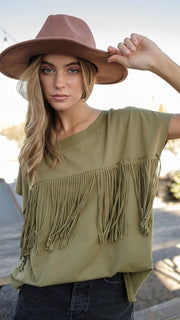 Fringe Front Knit Sleeveless Top