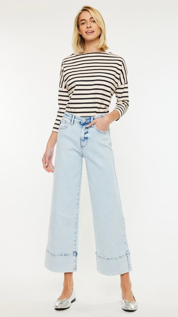 High Rise Crop Wide Leg Jeans